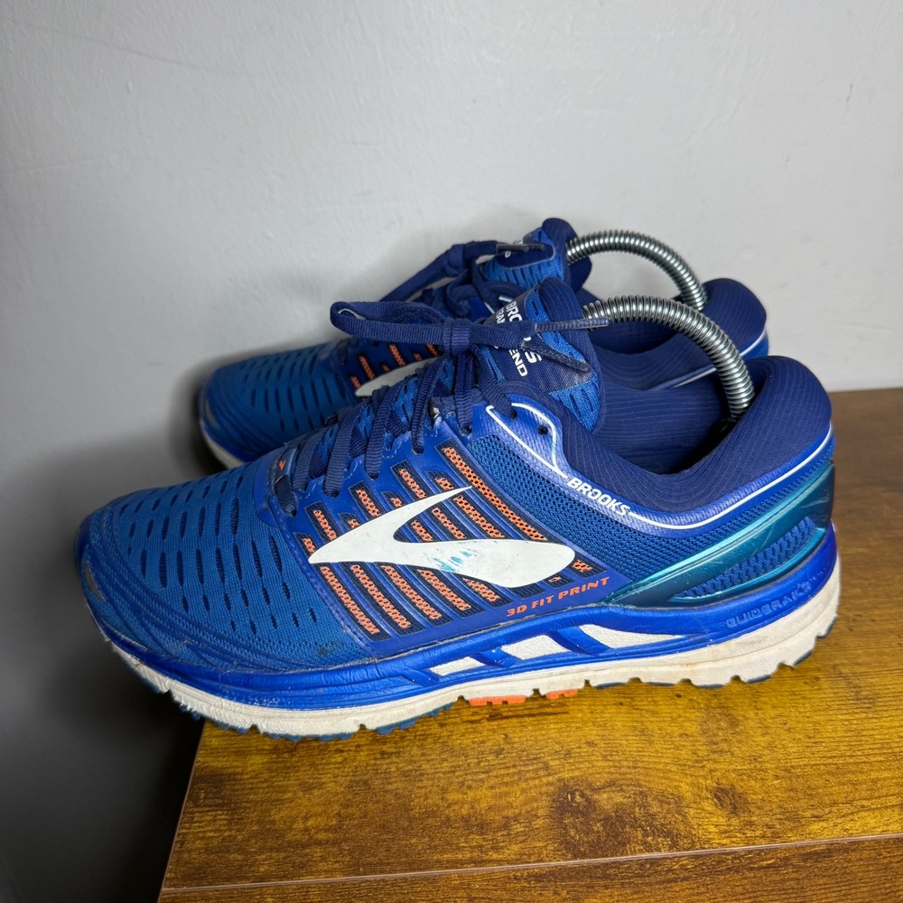 Brooks Transcend 5 Mens Running Shoes Blue Orange Size 8.5 Medium D - Picture 2 of 6